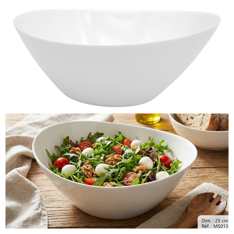 SALADIER BLANC OVAL 25CM