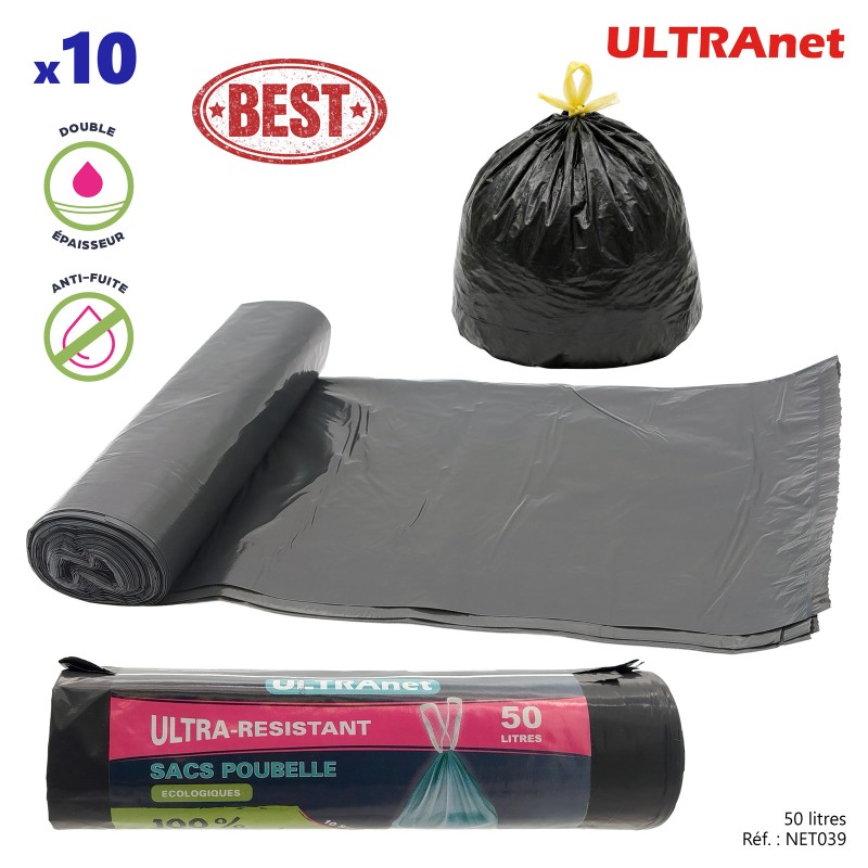 10 sacs poubelle 50L - ULTRANET