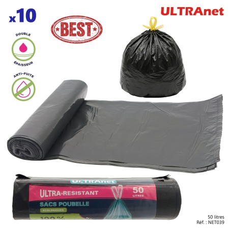 10 sacs poubelle 50L - ULTRANET