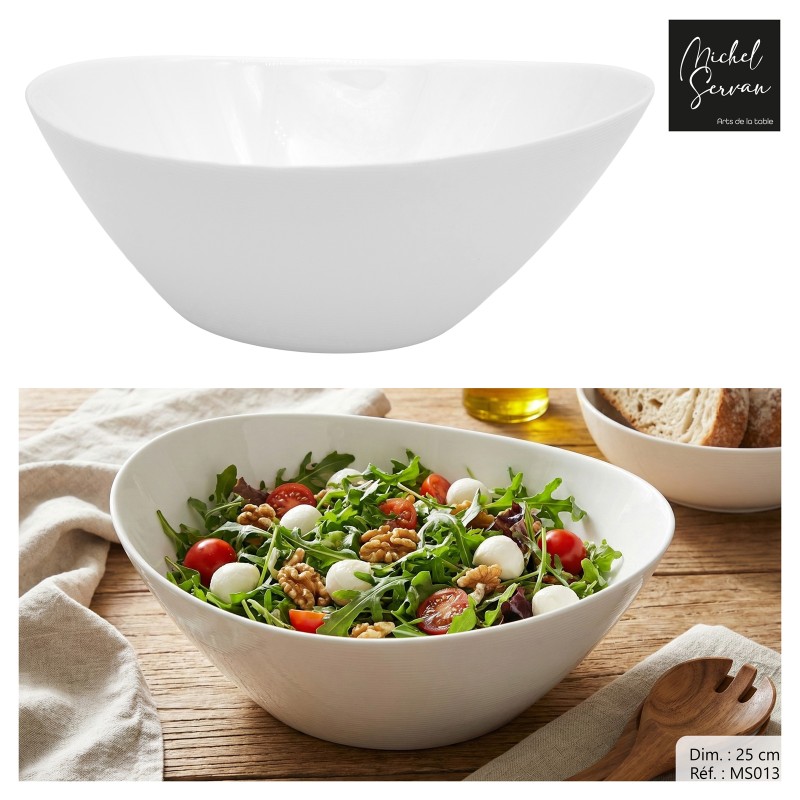 SALADIER BLANC OVAL 25CM