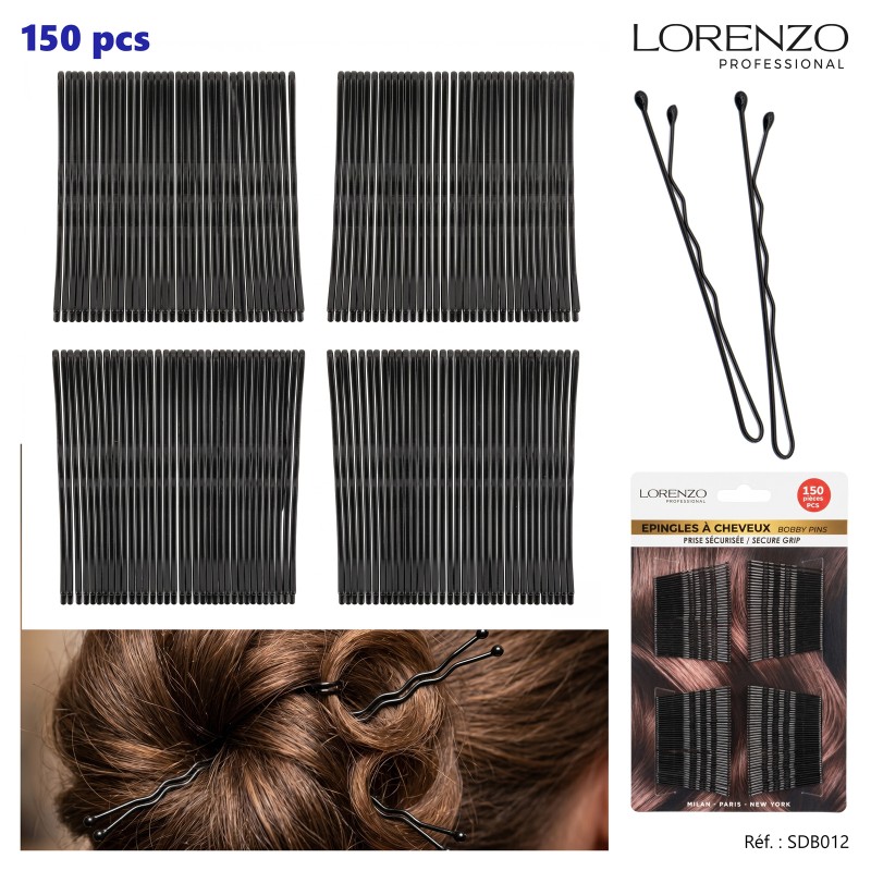 PINCES CHEVEUX NOIR X150 PCS