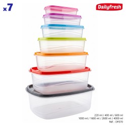 Boîtes conservation plastique multicolores x 7 - dailyfresh