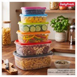 Boîtes conservation plastique multicolores x 7 - dailyfresh