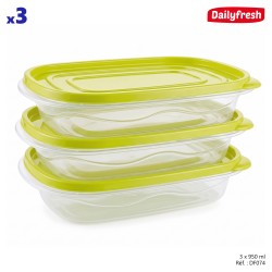 Boîtes conservations rectangulaire x 3 (950ml) - dailyfresh