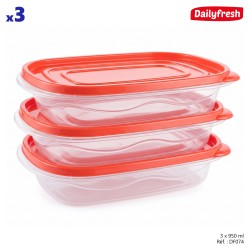 Boîtes conservations rectangulaire x 3 (950ml) - dailyfresh