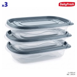 Boîtes conservations rectangulaire x 3 (950ml) - dailyfresh