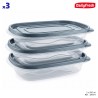 Boîtes conservations rectangulaire x 3 (950ml) - dailyfresh