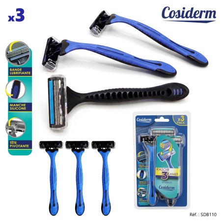 Rasoirs à 3 lames x 3 - cosiderm