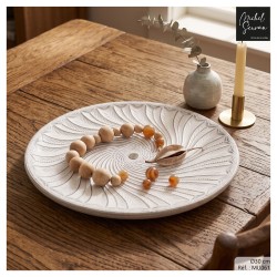 Assiette ronde déco bois 30cm - michel servan