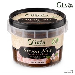 Savon noir aux pétales rose l'huile - olivea