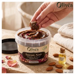Savon noir aux pétales rose l'huile - olivea