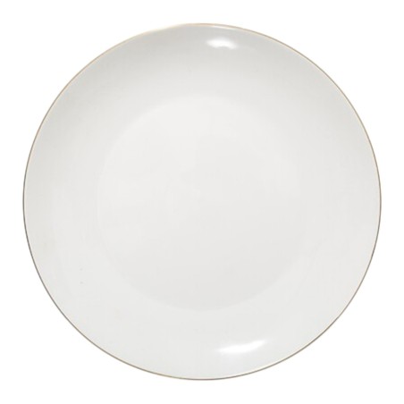 Assiette plate en porcelaine avec bordure dorée
Michel Servan